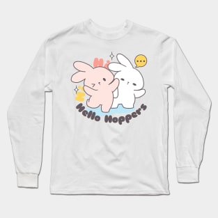 Hello, It's Bunny Time: Fun-Filled Moments with Loppy Tokki's Duo Long Sleeve T-Shirt